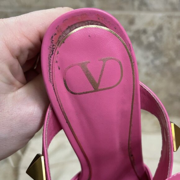 Valentino Pink Roman Stud Pumps Leather - Picture 8 of 16